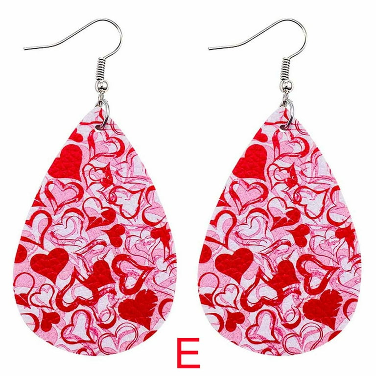 Dengmore Valentine's Day Valentine's Day Earrings Heart Love Red