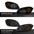 thumbnail image 5 of VIPMOTOZ Black Smoke OE-Style Headlight Headlamp Assembly For 2005-2010 Chevy Cobalt & Pontiac G5, Driver & Passenger Side, 5 of 6