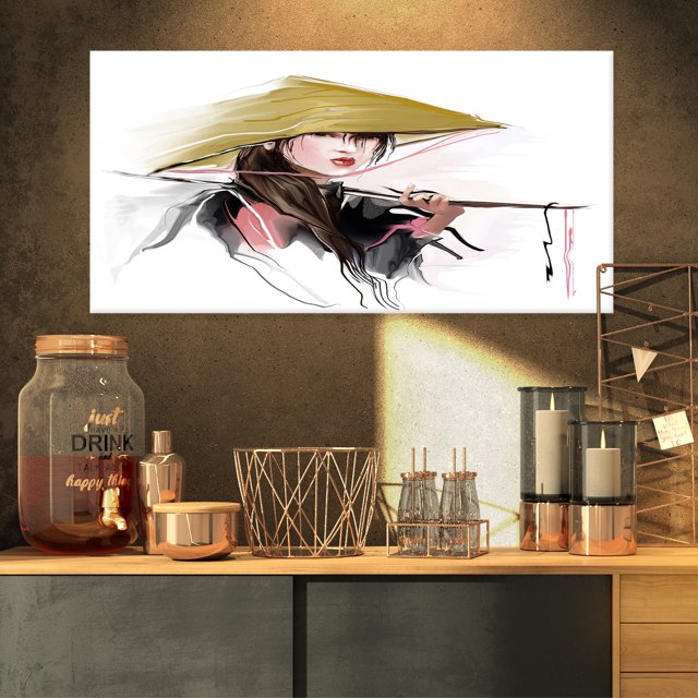 Vietnamese Woman - Digital Art Portrait Canvas Print