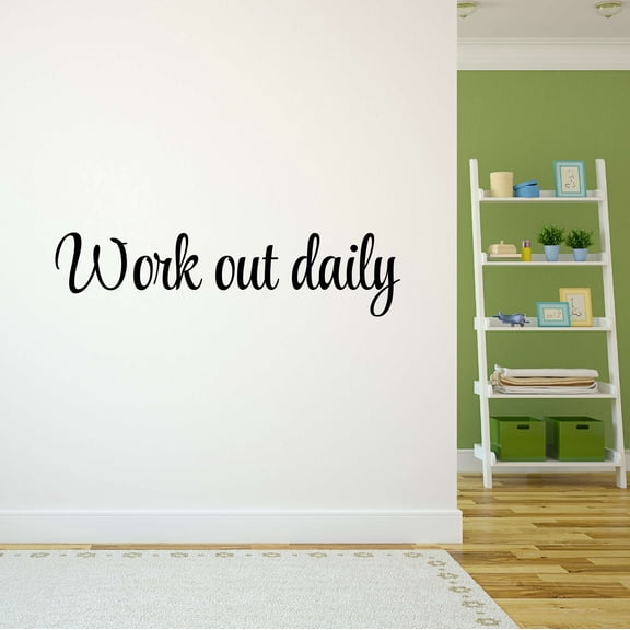 Dad Workout Daily Active Quotes & Sayings Wall Decal Decoration Fitness Sports Motivation Workout Gym Wall Decor Lasts Years and Easily Removable - Size: 10 In(W) x 2 In(H)