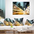 thumbnail image 4 of Designart Traffic in Hong Kong at Night - Cityscape Throw Pillow - 12x20, 4 of 5