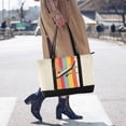 thumbnail image 4 of FORMRS Canvas Laptop Tote Bag for Women with 15.6" Computer Compartments Shoulder Handbag, Colorful Plane, 4 of 7