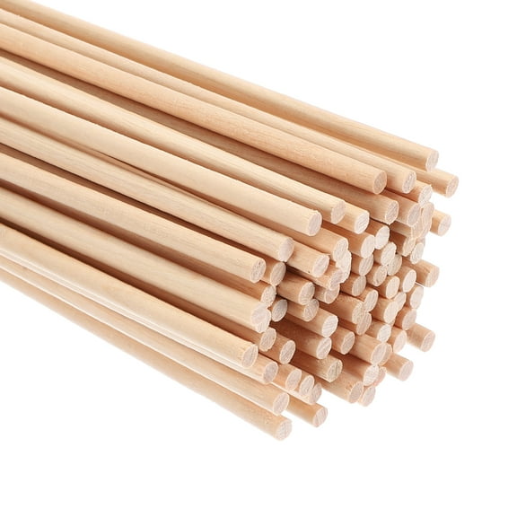 1/6x7.87inch Wooden Dowel, 240 Pcs Dowel Rod Wood Dowels Wood Sticks Unfinished Round, 4mm x 200mm