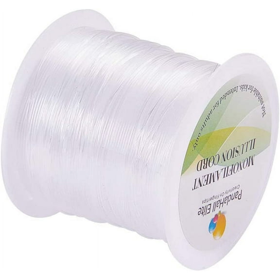 20 Yards Clear Invisible Craft Nylon Thread 0.6mm Monofilament Fishing Line Bead String Cord for Gemstone Jewelry DIY Making Bracelet Hanging Decoration Sewing Quilting Hair Weaving Nylon