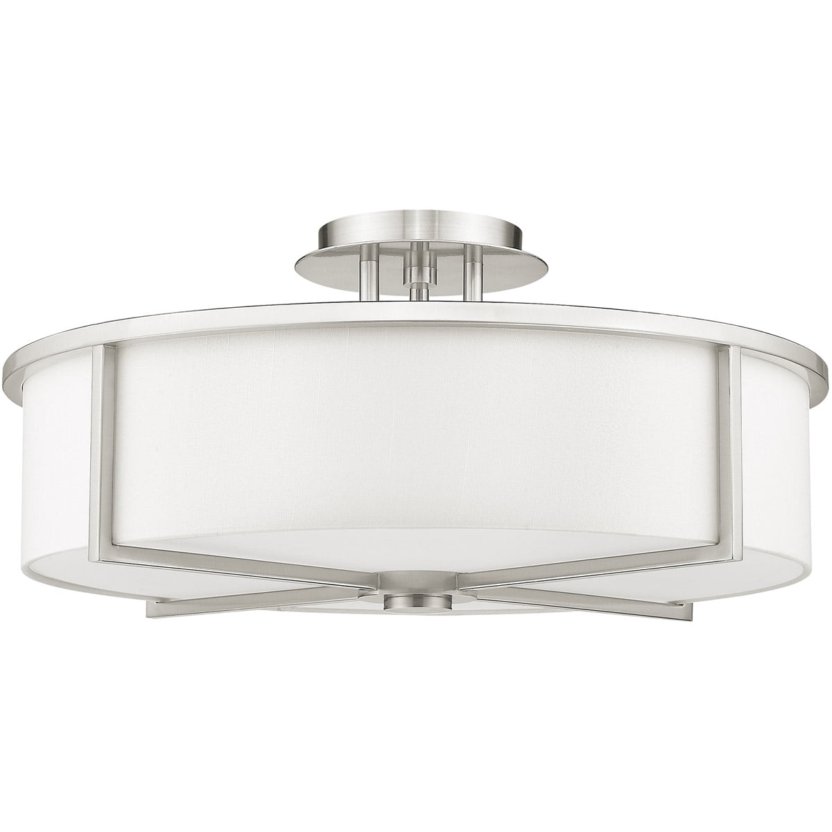 4 Light Brushed Nickel Ceiling Light fixture with Steel base material