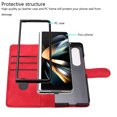 thumbnail image 5 of Designed for Samsung Galaxy Z Fold 4 Case Wallet, Flip Folio Cover with PU Leather Adjustable Stand Credit Card Holders Slots Wrist Strap Magnetic Closure Case for Samsung Galaxy Z Fold 4, Red, 5 of 6