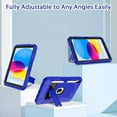 thumbnail image 6 of BMOUO Case for iPad (A16) 11th Generation 11 Inch 2025/iPad 10th Generation 10.9" 2022 - with Kickstand & Pencil Holder, Heavy Duty Shockproof Protective iPad 11th 10th Generation Case, Black+Blue, 6 of 7