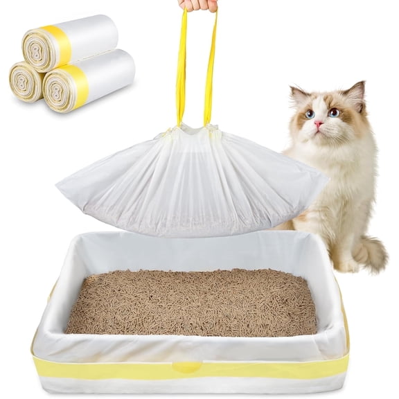 40 Counts Self Cleaning Cat Litter Box Waste Bags, Cat Litter bags for All Automatic Cat Litter Box, 37 x 18"
