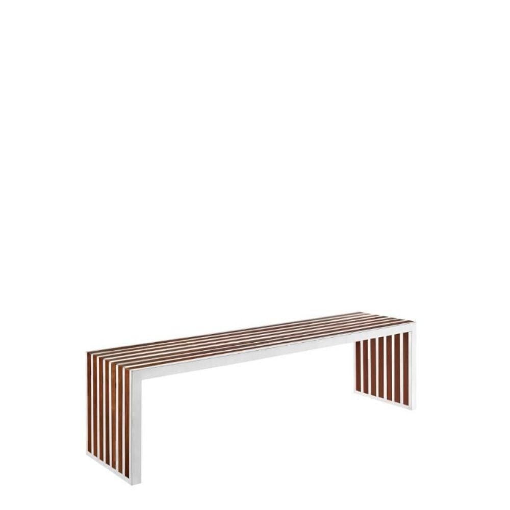 Take Me Home - Nove Walnut Medium Bench whit Metal base ; Solid + Manufactured sturdy stainless steel