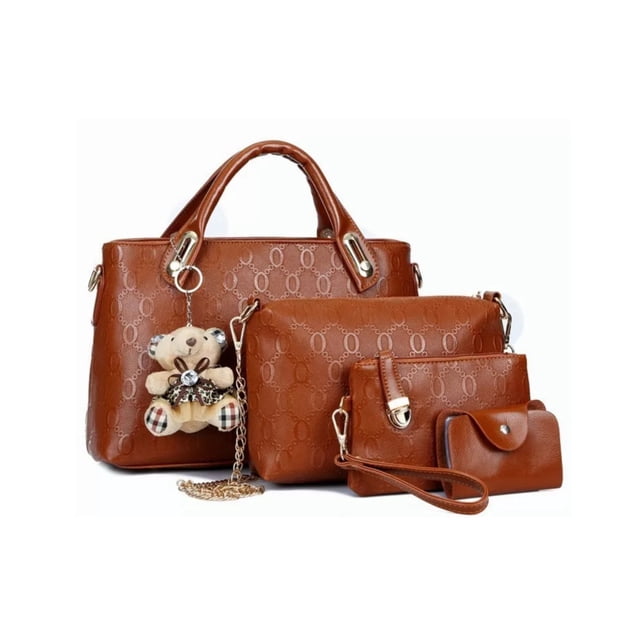 Set 4 Bolsas Lab.G Mujer Moda Dama Crossbody Cosmetiquera marrón