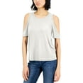 thumbnail image 4 of INC International Concepts Womens Cold Shoulder T-Shirt Burnt Olive 2XL, 4 of 4