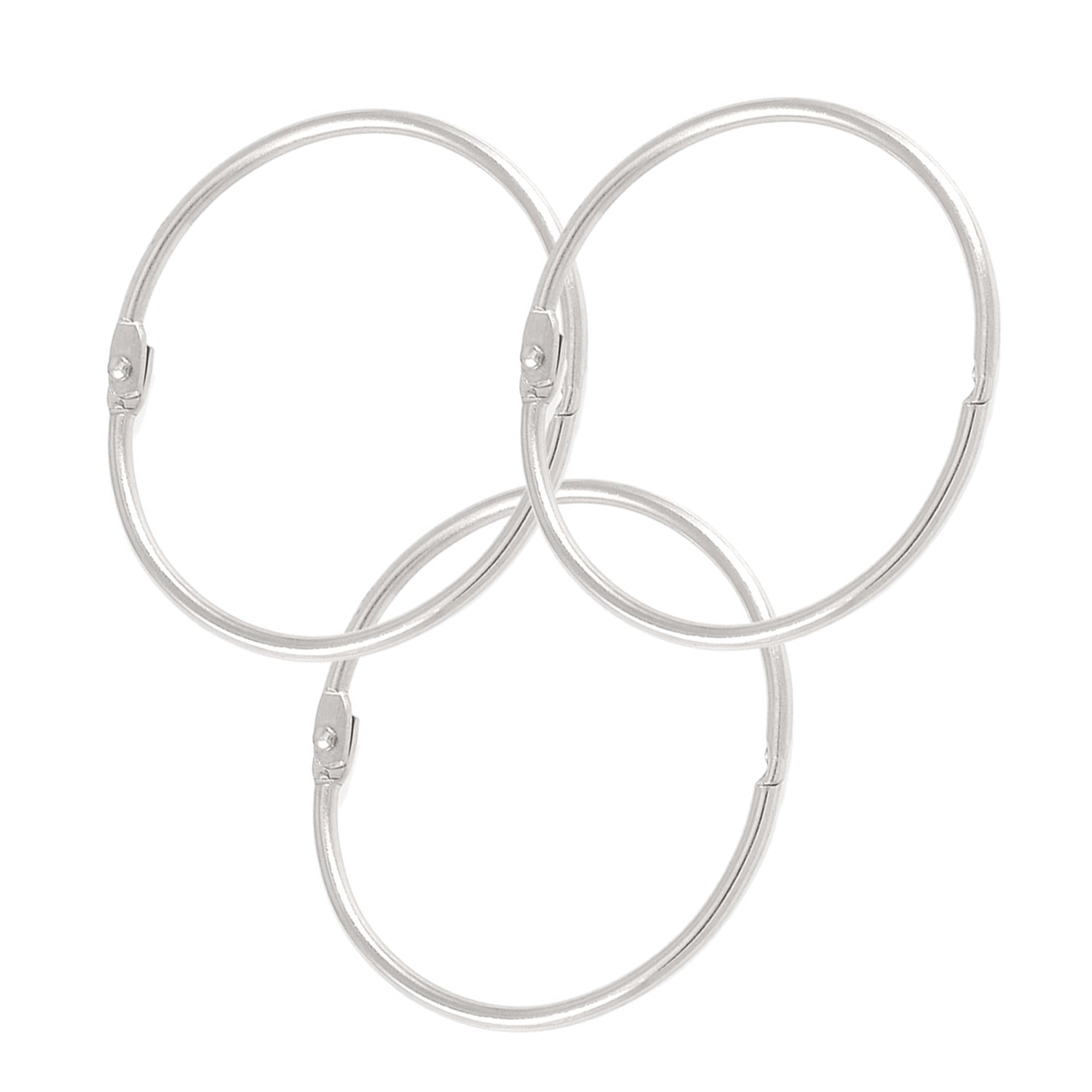 Unique Bargains 3 x 2.6" Outer Dia Silver Tone Metal Looseleaf Bundle Book Rings Keyrings