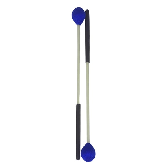 LEORX 1Pair Extra Durable Blue Yarn Mallets for Marimba with Beech Wood Handles
