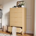 thumbnail image 3 of TOKSOM 45.2" Tall 5-Drawer Dresser, Natural Wood Chest of Drawers for Bedroom, Living Room & Kitchen | Slim Storage Cabinet with Smooth Gliding Drawers, Space-Saving Organizer (25 lbs/Drawer), 3 of 5