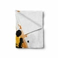thumbnail image 2 of Basketball Soft Flannel Fleece Blanket, Image of 2 Basketball Players in a Heated Game Rings Stars in the Background, Cozy Plush for Indoor and Outdoor Use, 70" x 90", Orange Green, by Ambesonne, 2 of 6