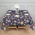 thumbnail image 3 of Pioneer Flower Floral Print Pattern Square Tablecloth, Waterproof Wipeable Spillproof Washable Table Cover for Home Kitchen Party and Daily Decor 60"x60", 3 of 6