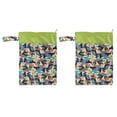 thumbnail image 2 of Baby Cloth Diaper Wet Dry Bags with Two Zippered Pockets Leak Prevention Removable Handle Ashable Travel Bags 25 X 35cm G20, 2 of 5
