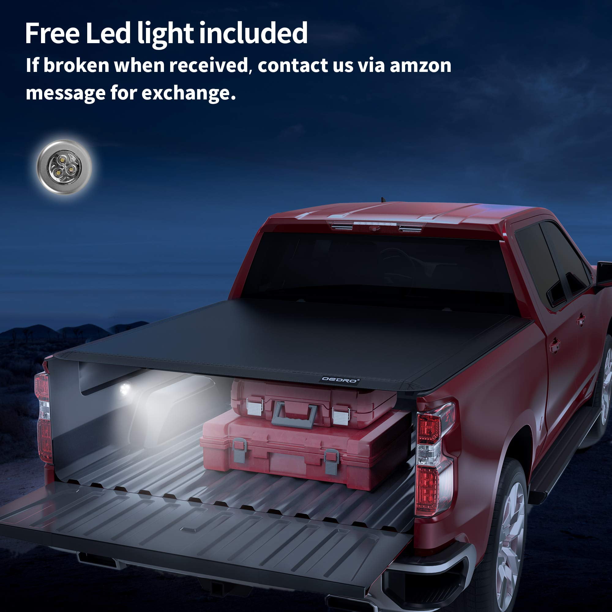 RVNI 5.8 ft Soft Roll Up Truck Bed Tonneau Cover for 2019-2023 2024 2025 Chevy Silverado/GMC Sierra 1500