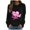 Black, variant on Womens Trendy Sweatshirts Breast Cancer Print Blouse Crew Neck Loose Long Sleeve T-shirt S