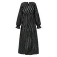 thumbnail image 5 of Turilly Women's Bohemian Printed Muslim Dress Casual Elegant Gown Holiday Party Ruffle Gown, 5 of 8