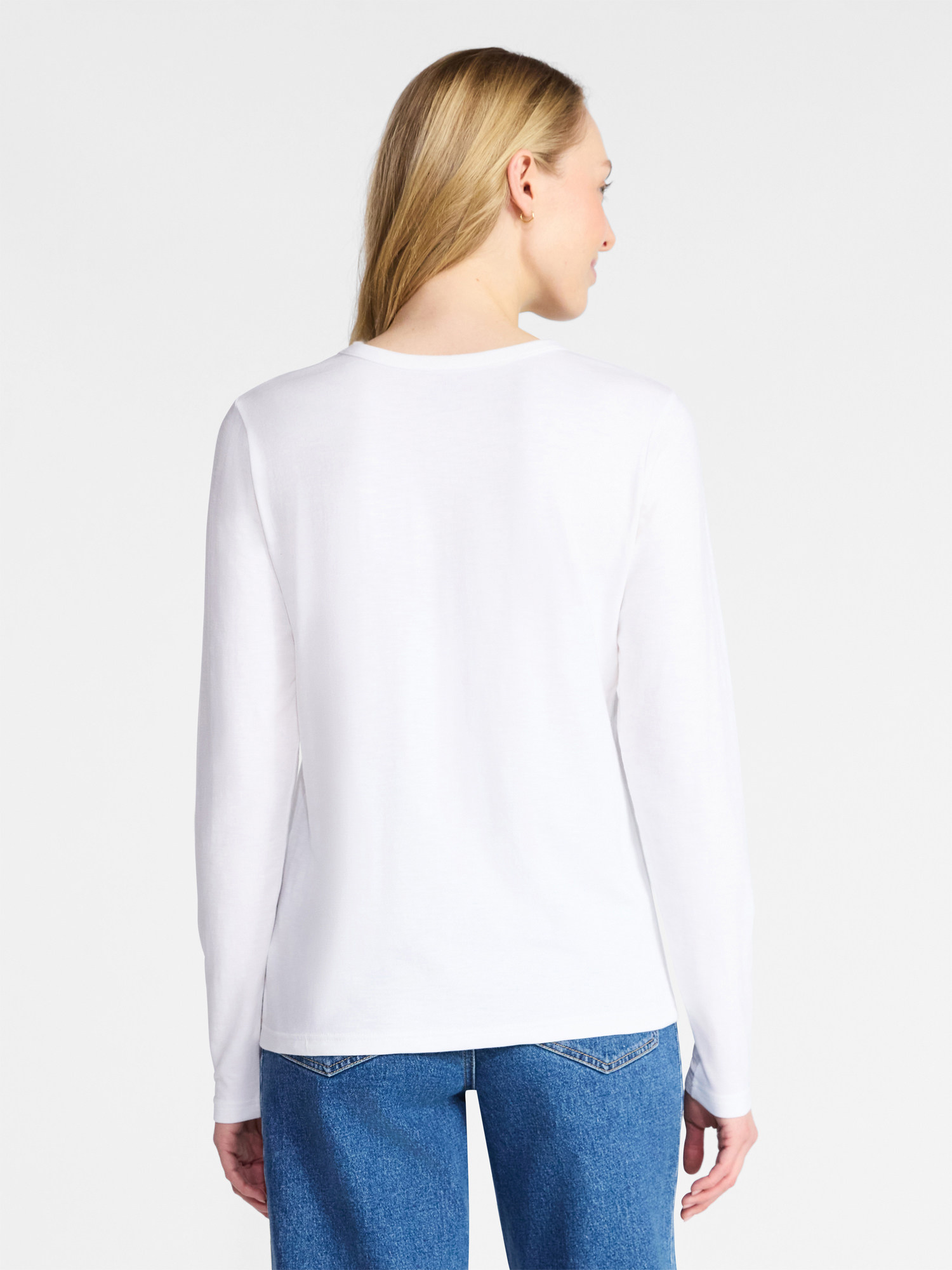 Time and Tru Women’s Slub Crewneck Tee with Long Sleeves, Sizes XS-XXXL