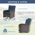 thumbnail image 5 of ASJMR 11 Pieces Wicker Patio Furniture Set With 43" Gas Fire Pit Table & 2 Swivel Chairs,Outdoor Rattan Sectional Sofa Conversation Set With Cushions & Tables,Navy, 5 of 10