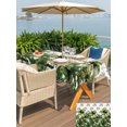 thumbnail image 5 of Outdoor Tablecloth with Umbrella Hole for Patio/Picnic/Party/Camping, Tropical Palm Trees Waterproof Table Cloth Rectangle Table Cover Washable, Summer Botanical Leaves Green Gray (60"x 120"), 5 of 9
