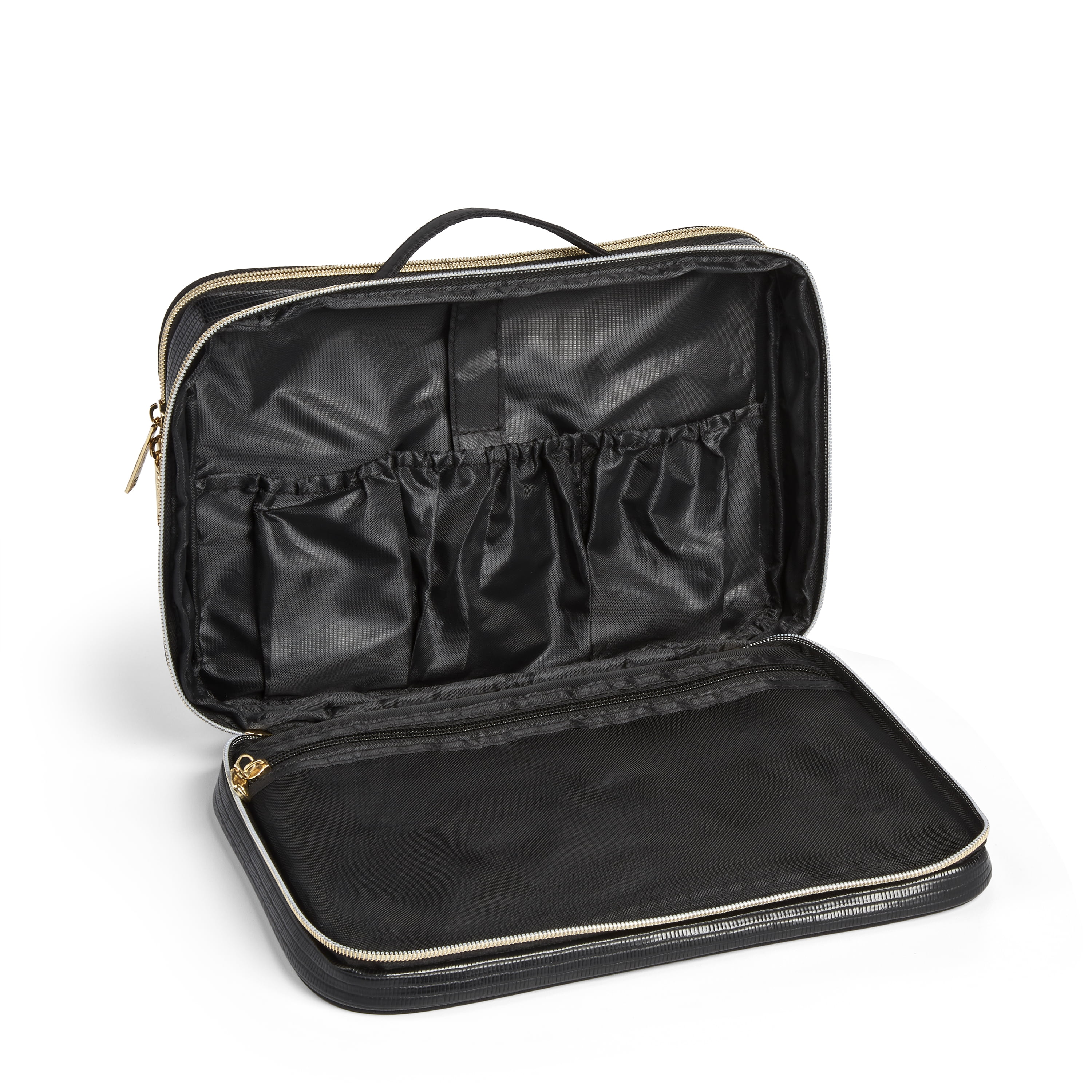 Modella Travel Zip and Carry Cosmetic Bag Weekender, Black