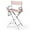 Pink Stripes/Cream White, variant on OmySalon Director's Chair 31" Height Folding Portable w/Storage Pouch & Footrest, Makeup Artist Chair for Salon, Events, Mobile, 250lb Capacity, Solid Wood Frame & Pink Striped Canvas Seat