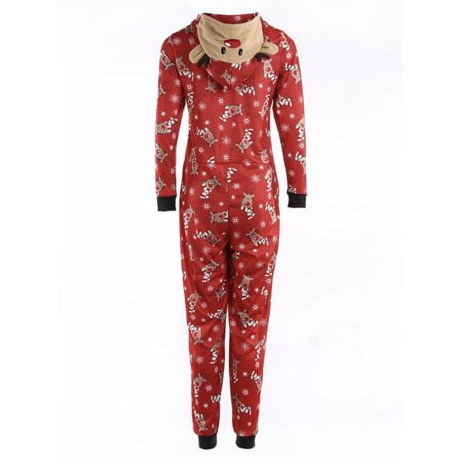 Sinhoon Christmas Family Matching Hoodie Pajamas Reindeer One Piece Jumpsuit Zipper Pjs for Adult Kids Baby