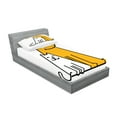 thumbnail image 2 of Ambesonne Cartoon Fitted Sheet & Pillow Sham Set, Cats and Dogs Friends, Twin, Black White and Apricot, 2 of 2