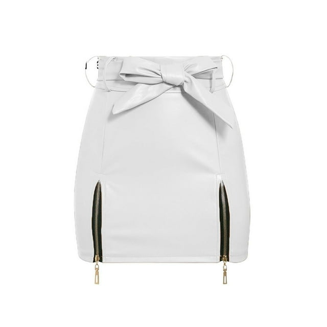 Sonducket de cintura alta de verano para mujer, fiesta para niñas, banquete, viaje, senderismo, escuela, faldas de algodón a la moda, estilo Prendas para la parte inferior del cuerpo Blanco L