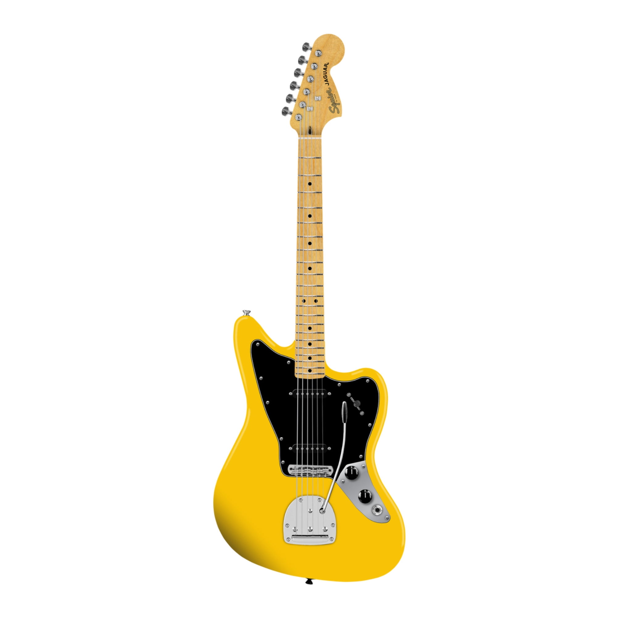 Open Box Squier FSR Affinity Jaguar Electric Guitar Vintage Tremolo Short Scale Body (Graffiti Yellow)