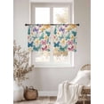 thumbnail image 5 of Spring Butterflies Semi Sheer Window Curtains 54 Inches Long, Summer Countryside Leaf Flowers Rod Pocket Voile Silky Chiffon Curtain Light Filtering Drapes for Living Room, Kitchen, 52"x54", 2 Panels, 5 of 9