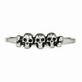 thumbnail image 4 of White Stainless Steel Ring Band Themed Polished & Antiqued Two Finger 8 9 Skulls, 4 of 6