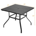 thumbnail image 2 of Gymax Square Patio Dining Table Metal 4-Person Outdoor Table w/ Umbrella Hole, 2 of 5