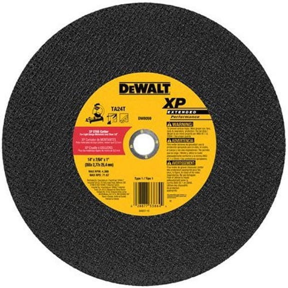 DEWALT ACCESSORIES Chop Saw Blade, 14-In. x 7/64-In. x 1-In. DW8059