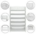 thumbnail image 4 of Knocbel Six Tiers Hollow Design Carved Shoe Rack, Practical Dampproof Well-crafted Shoe Shelf Bookshelf for Bedroom Living Room Hall Study, 24.2"W x 9.45"D x 38"H White, 4 of 9