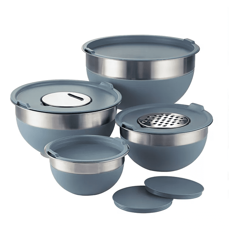 Tramontina 10Piece Stainless Steel Mixing Bowls,Blueberry