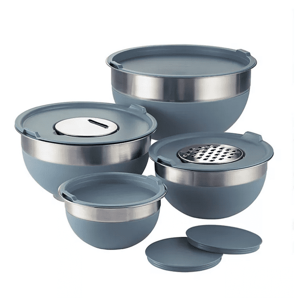 Tramontina 10Piece Stainless Steel Mixing Bowls,Blueberry