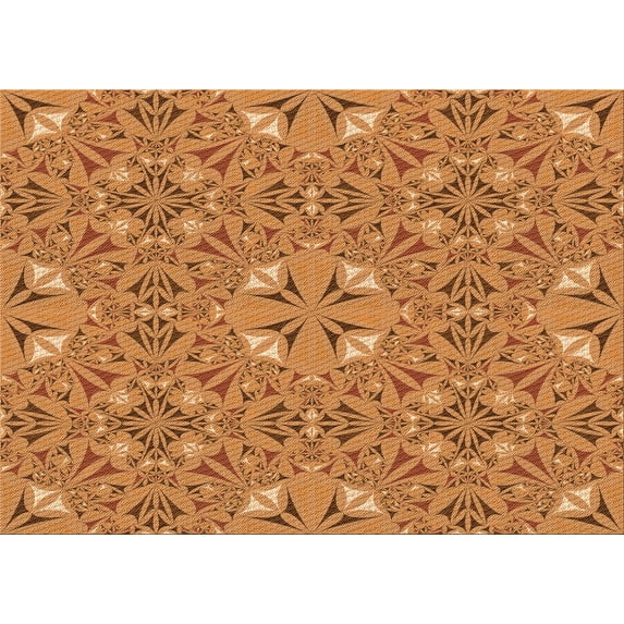 Ahgly Company Machine Washable Indoor Rectangle Transitional Orange Area Rugs, 5' x 8'