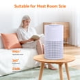 thumbnail image 4 of AIRROMI Air Purifier for Home Bedroom, 990 Sq Ft, 3-in-1 Filter HEPA Layer for Pet Hair and Odors, 23 dB Sleep Mode, Aromatherapy, Night Light & Timer, A2001 Lavender Purple, 4 of 10