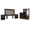 thumbnail image 3 of Recamara King Size Kessa Muebles 5 Piezas Nogal 200 x 160 x 7 cm, 3 of 13