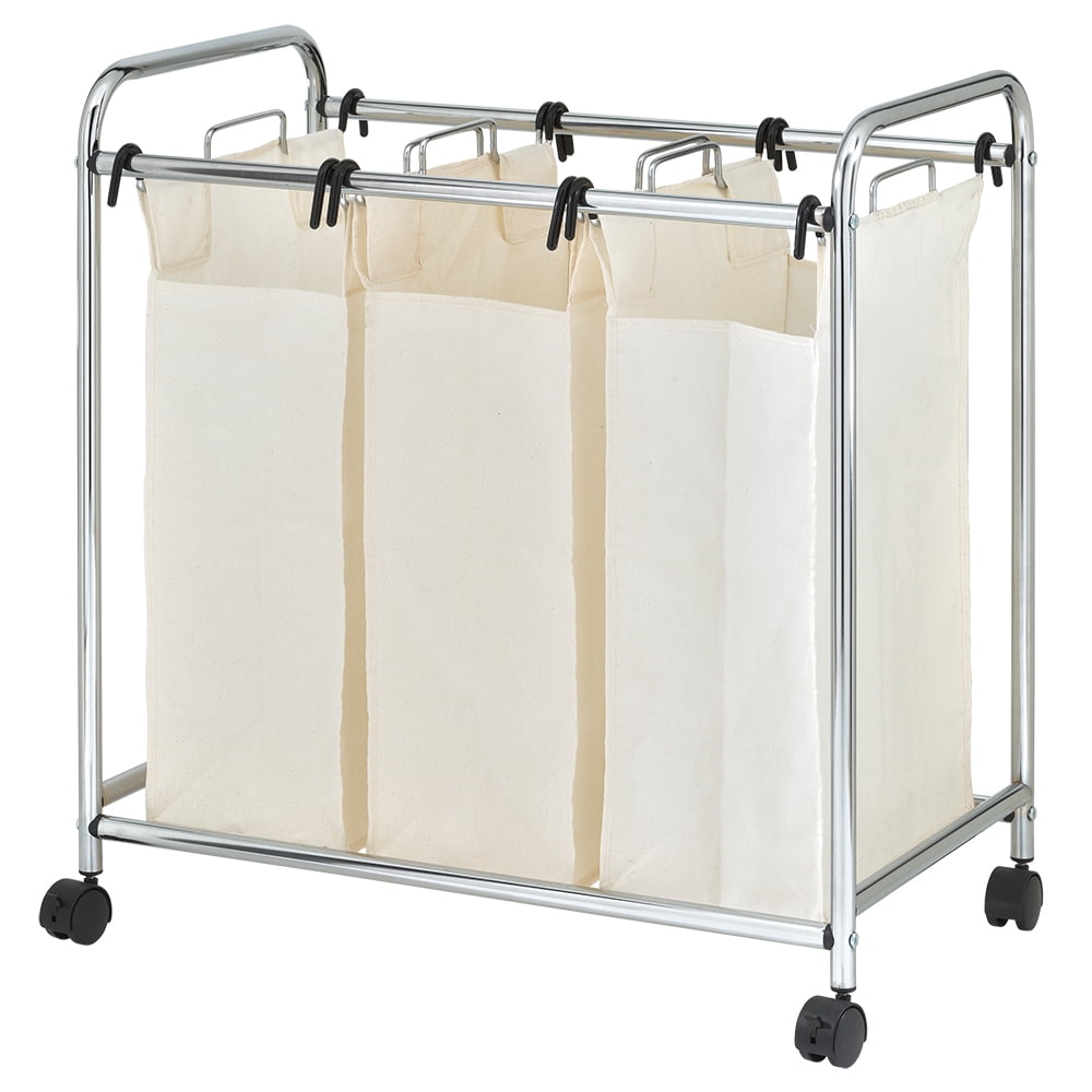 Mainstays 3Bag Rolling Laundry Sorter Cart