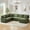 Green-6 Seats, variant on HICOMILA Modular Sectional Sofa with Chaise Lounge, U Shaped Sofa Set 5 Seats Fabric Couch for Living Room, Black