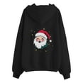 thumbnail image 5 of Christmas Zip Up Hoodies for Women Long Sleeve Xmas Santa Graphic Hooded Sweatshirt with Pockets Jacket Coat Outerwear, 5 of 7