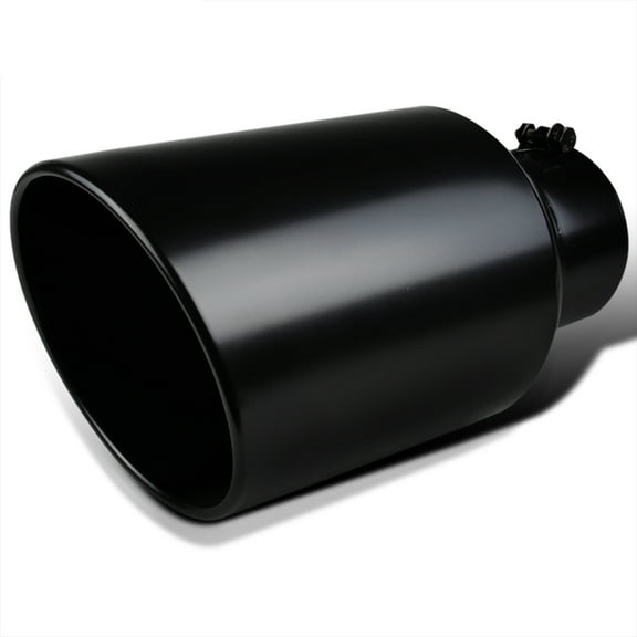 Spec-D Tuning 5"Inlet / 8" Outlet Black Stainless Steel Truck Bolt-On Exhaust Muffler Tip Fits select: 2007-2009 FORD F150, 2007-2009 CHEVROLET SILVERADO