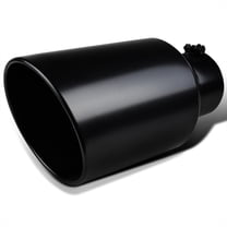 Spec-D Tuning 5"Inlet / 8" Outlet Black Stainless Steel Truck Bolt-On Exhaust Muffler Tip Fits select: 2007-2009 FORD F150, 2007-2009 CHEVROLET SILVERADO