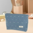 thumbnail image 6 of Unique Bargains 1 Pc Lightweight Clutch Heart Bow Large Makeup Bag for Vacation Blue Canvas, 6 of 6