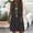 Black, variant on Women's Chiffon Lantern Sleeve High Waist Pleat Flowy Maxi Dresses Casual Crewneck Dresses Long Sleeve Solid Color Print Belt Party Cocktail Autumn Long Dress